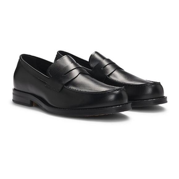 $499 BOSS Dressletic Men\'s Dark Black Loafers Slip-On Shoes Size 12 main image 6